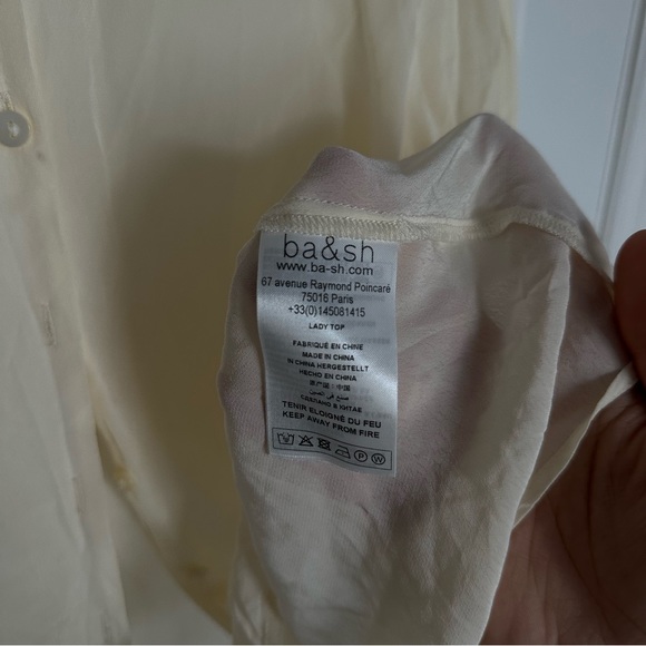 Ba&sh WOMEN'S ULTRA BLOUSE - OFF WHITE size 2 - Picture 10 of 11